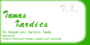 tamas kardics business card
