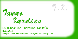 tamas kardics business card